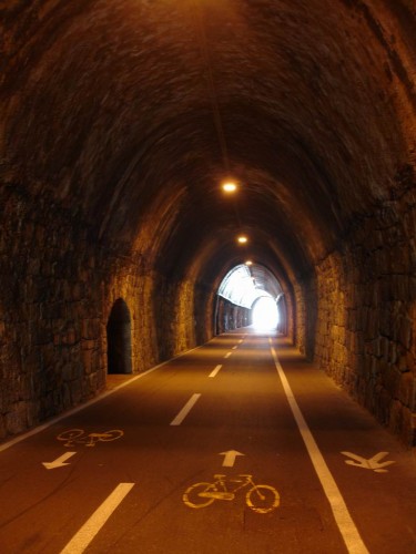 A tunnel just for bikes and pedestrians