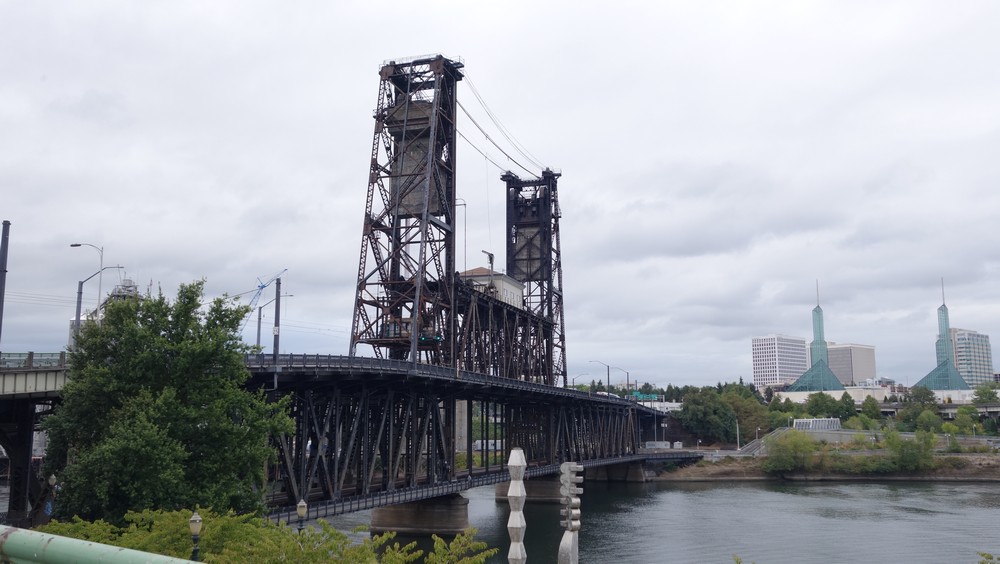 Crossing the Steel bridge